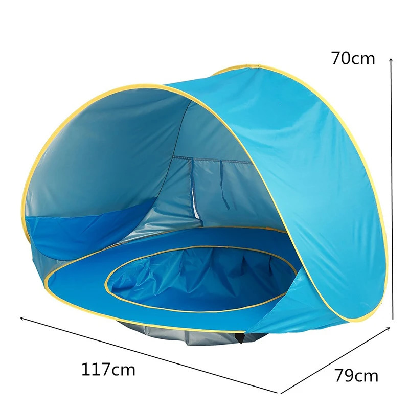 Baby Beach Tent Children Waterproof Pop Up Sun Awning Tent UV-protecting Sunshelter with Pool Kid Outdoor Camping Sunshade Beach 240113
