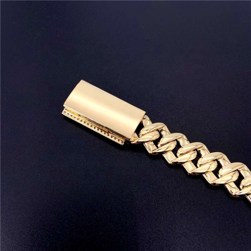 10k Real Solid Gold Yellow Gold Iced Out Lab Diamonds Hip Hop Moissanite Mens Cuban Chain