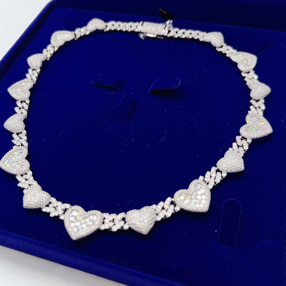 New Arrivals Fashion Iced Out 925 Sterling Silver Vvs Moissanite Cuban Link Chain