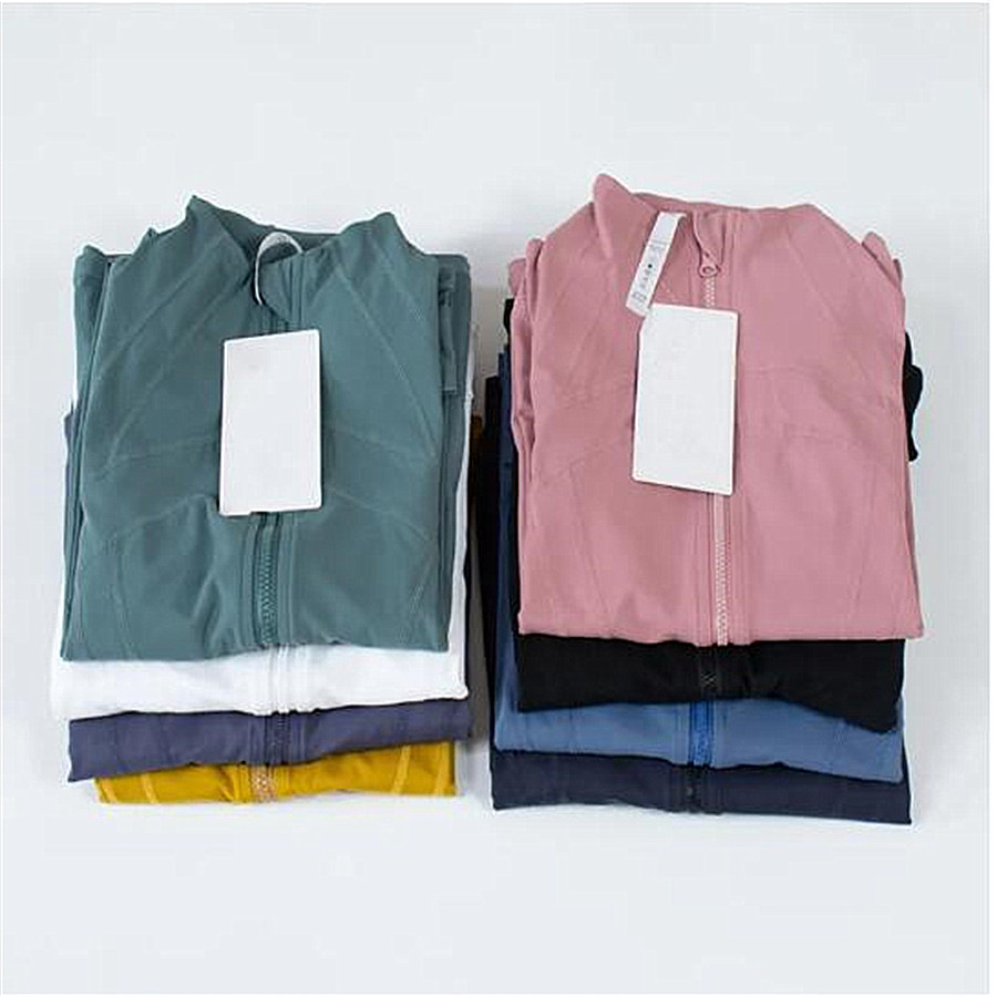 LL Women's Slim lu Yoga Jacket Fitness Autumn Solid Breathable Workout Gym Coat Running Sport Sweatshirts Zipper Nylon Tight Tops