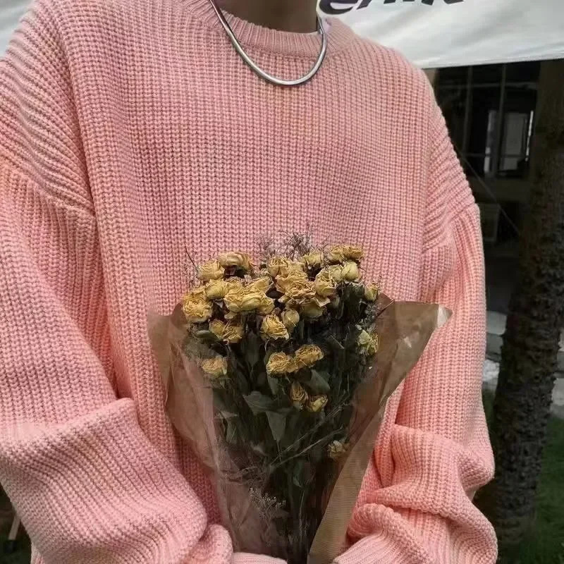 Solid Striped Sweater for Men Autumn Winter Casual Oneck Long Sleeve Pullovers Male Vintage Allmatch Knitted Jumpers Chic Tops 240113
