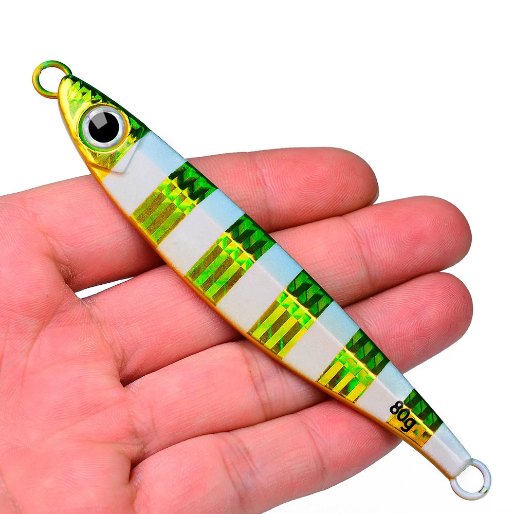 5PcsSet 14g40g60g80g Fast Sink Luminous Jigging Fishing Lure Metal Jig Spoon Pesca Shore Lures Fish Tuna Bait Saltwater Sea 240113