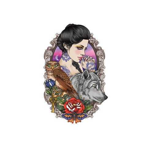 Makeup waterproof Flower arm tattoo sticker geisha mermaid angel beautiful figure half