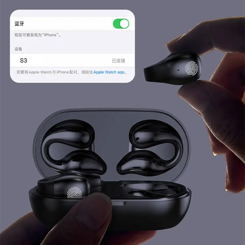 TWS Bluetooth 5.2 Wireless Bone Conduction Headphones Clip Ear Music Noise Canceling Headset HD Call Gaming Sports Earphone Apple Long Life Standby Ch - view 4