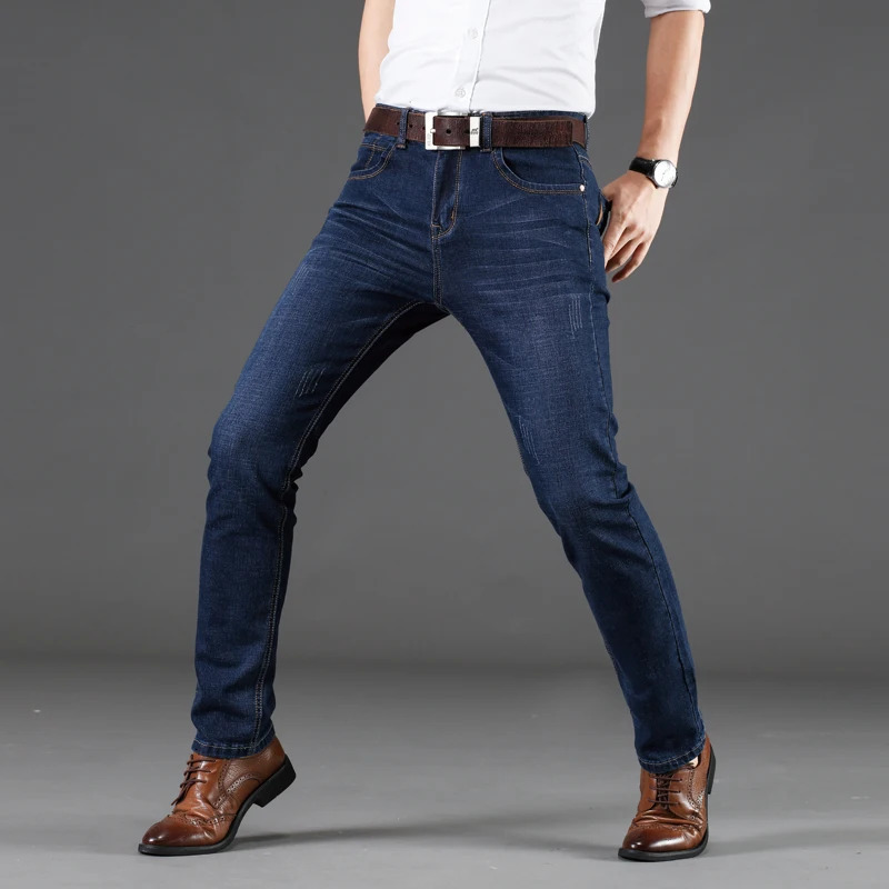 Stretch AutumnWinter Mens Jeans Style Straight and Versatile Long Pants 240113