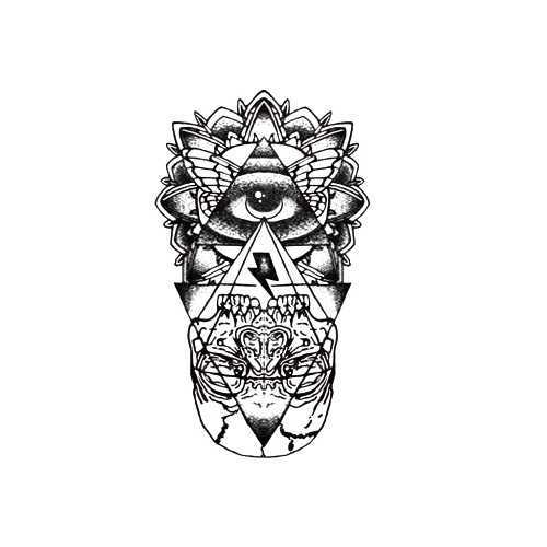 Wolf head tattoo sticker with the meaning of wolf path, domineering simulation tiger and fox pattern, waterproof sticker, water transfer printing
