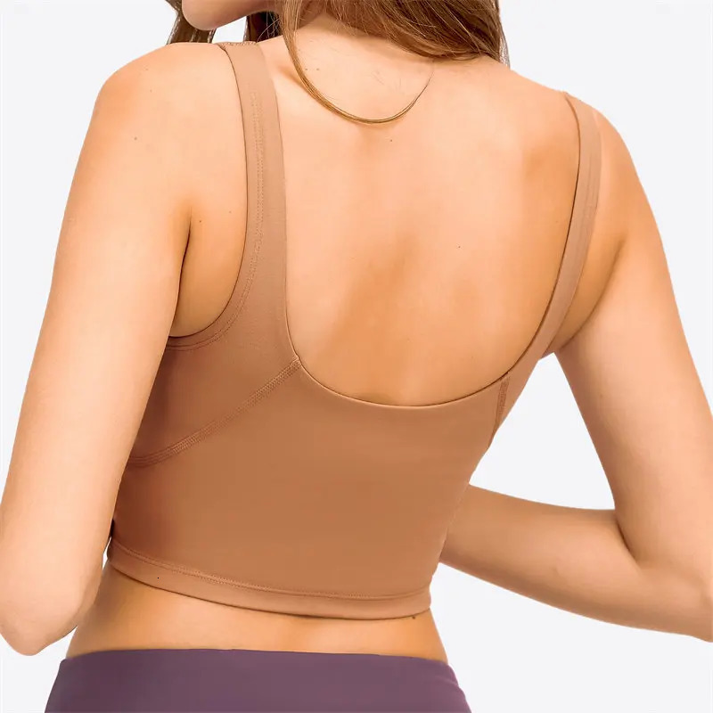 Nepoagym PASSION Tank Top with Shelf Built In Bra Crop Removable Padding Longline Sports for Yoga Gym 240113