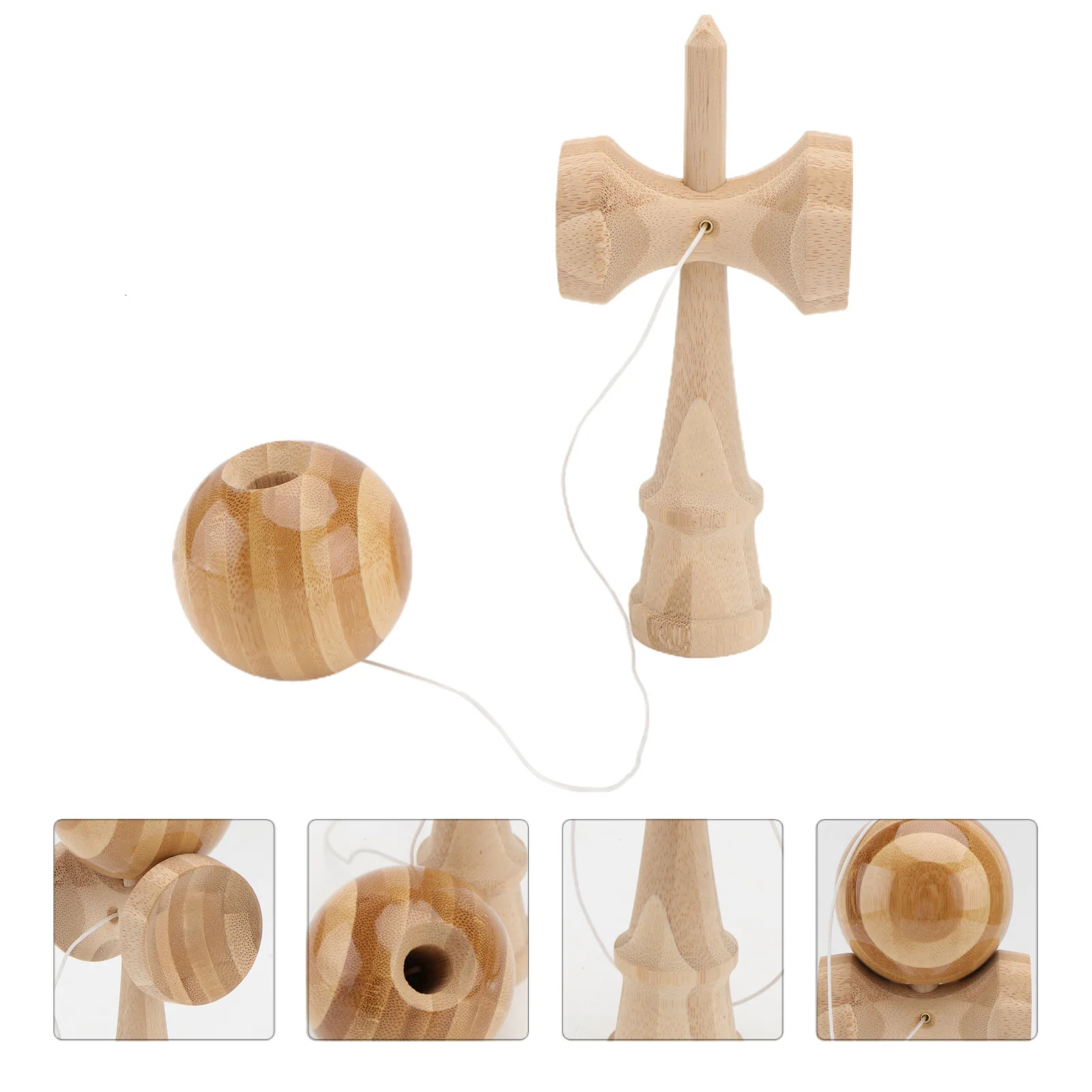 1PC 6CM Wooden Kendama Funny Splicing Skill Creative Kendama Skill Ball For Yard Stadium Home Park Sword Ball 240113