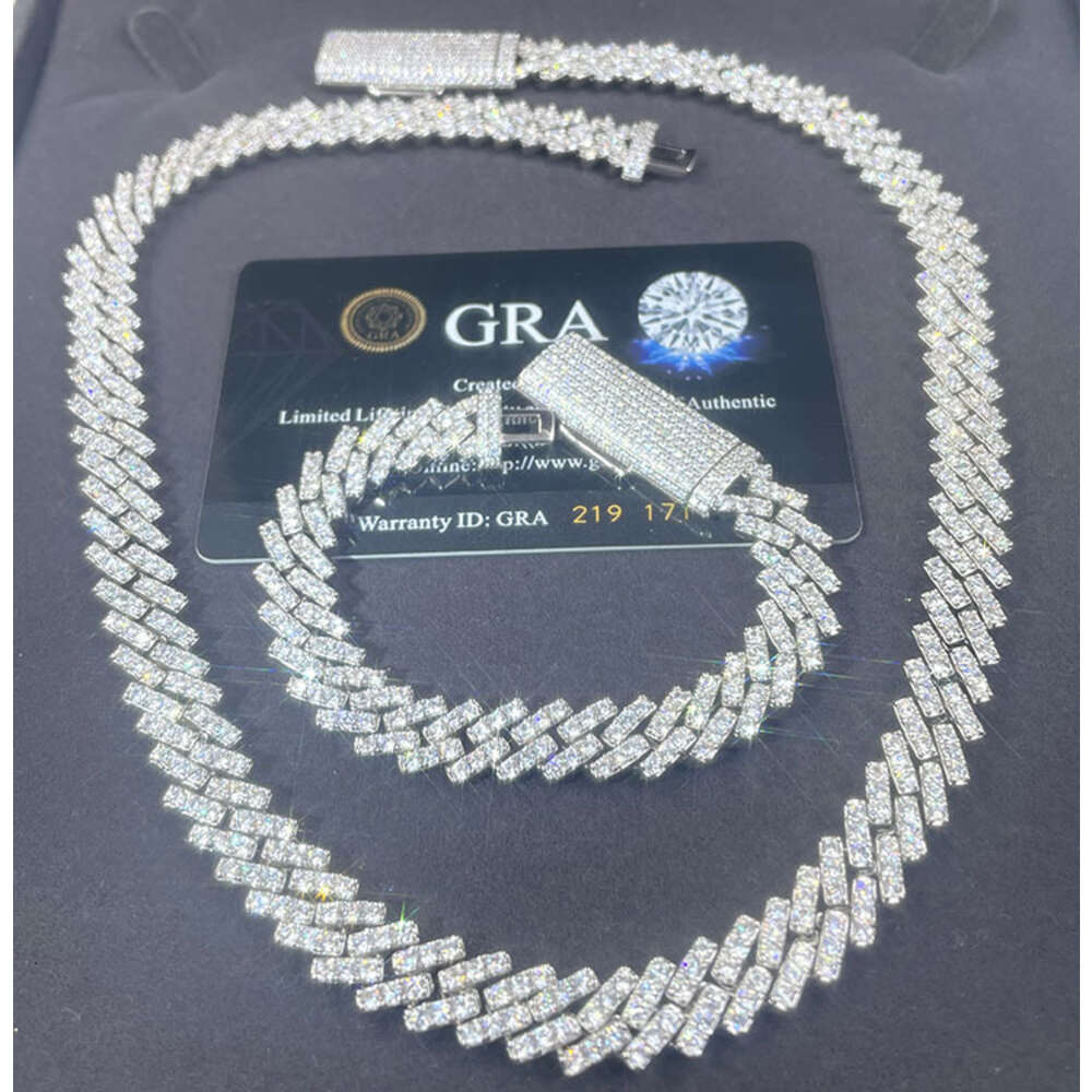 Gra Certificate 10mm Single Row Cuban Chain Fine Jewelry D/vvs Moissanite Cuban Link Chain Rapper Hip Hop Necklace Jewelry