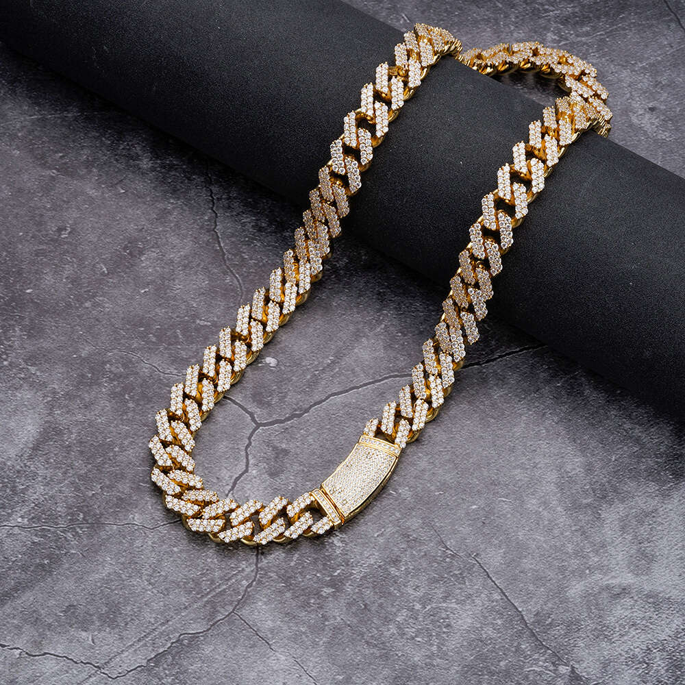 bracelet necklace mossanite Hip Hop Jewelry Ladies 12mm 18K Gold Diamond Necklace Bracelet 925 Silver Iced Out vvs moissanite Cuban Link Chains for Me