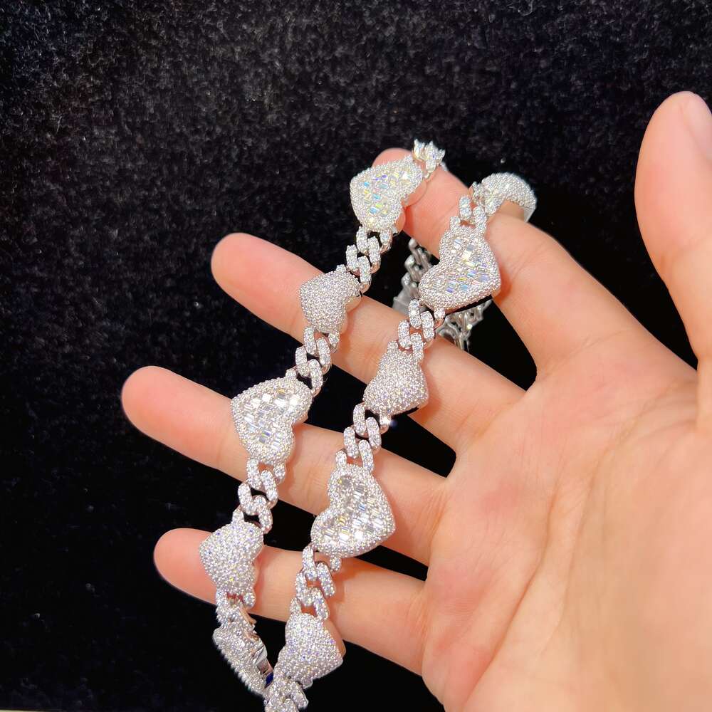 New Arrivals Fashion Iced Out 925 Sterling Silver Vvs Moissanite Cuban Link Chain