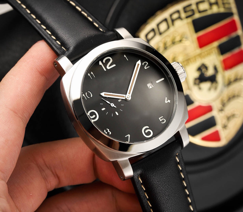 Automatic Mechanical Men's Watch Large Magnifying Glass 41mm Stainless Steel Sapphire Water Resistant Luminous 01
