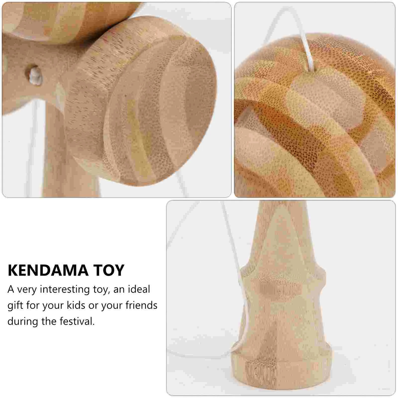 1PC 6CM Wooden Kendama Funny Splicing Skill Creative Kendama Skill Ball For Yard Stadium Home Park Sword Ball 240113