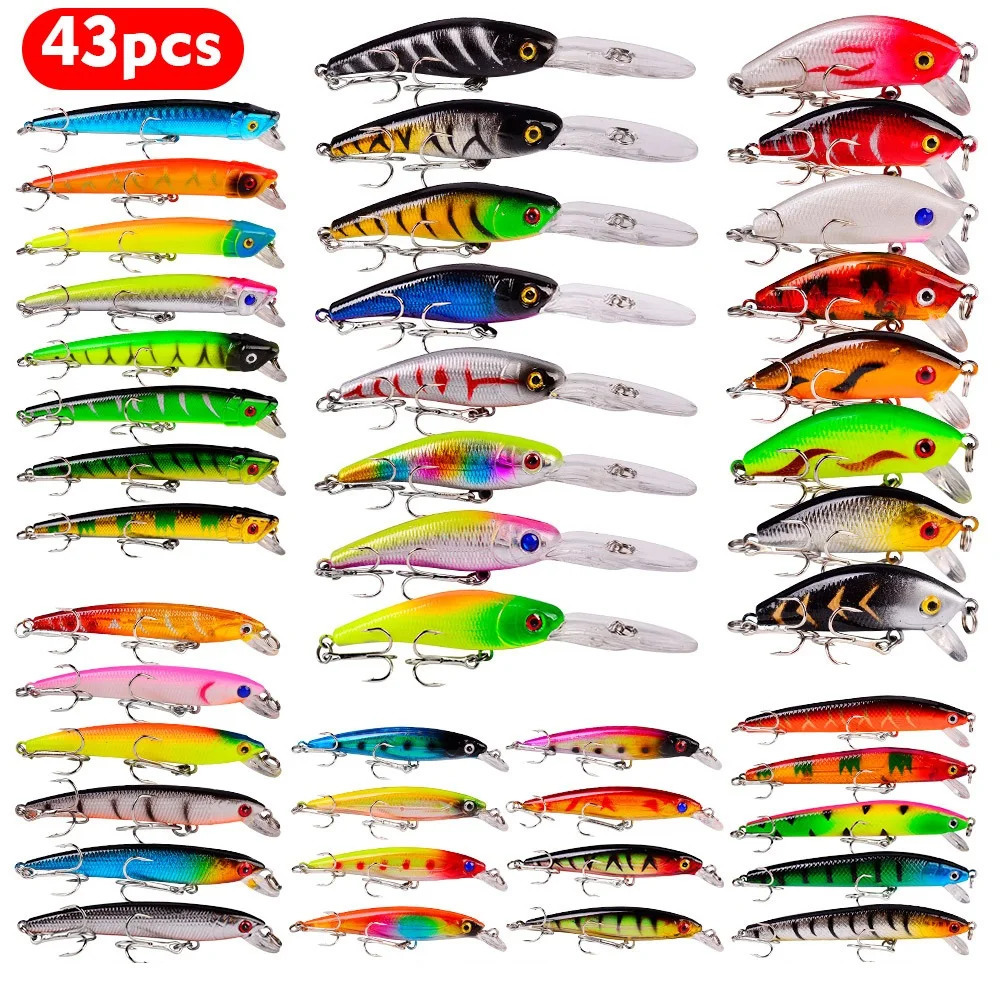 Fishing Lure Set Hard Bait Mini Minnow Floating Swing Crankbait Crazy Wobblers Artificial Bionic Crank Lures 240113