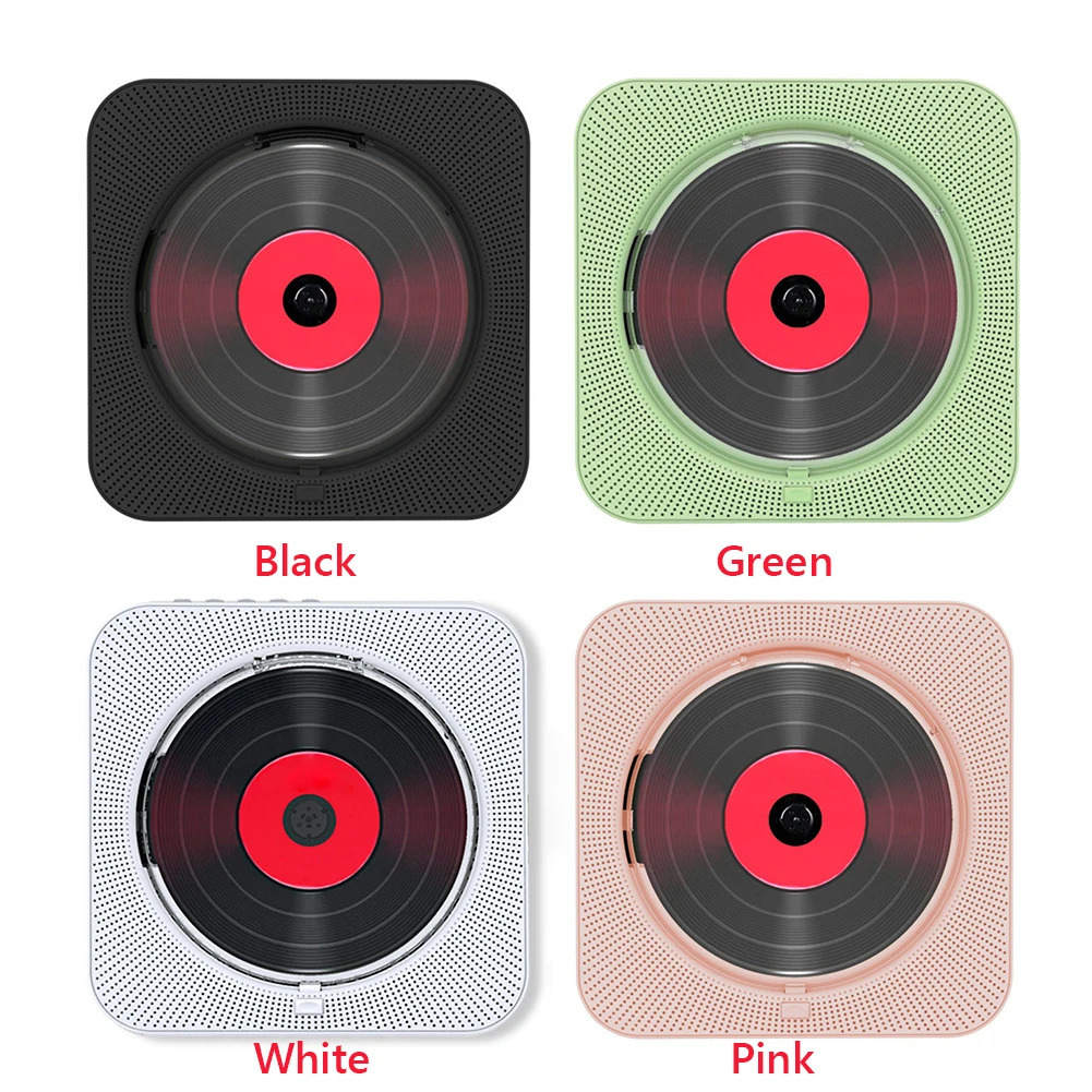 Portable CD Music Player Wall Mounted Bluetooth-compatible 5.1 Music Player LED Display 3.5mm Music Player FM Radio with Bracket 240113
