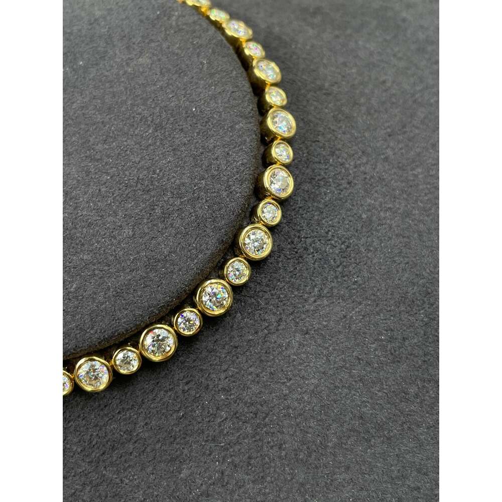 bracelet necklace mossanite High Quality 18k Yellow Gold Tennis Chain Bracelet D Color Moissanite Chain 3.82ct Tennis Bracelet with GRA Certificate