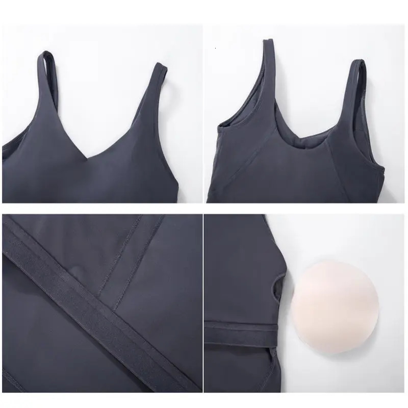 Nepoagym PASSION Tank Top with Shelf Built In Bra Crop Removable Padding Longline Sports for Yoga Gym 240113