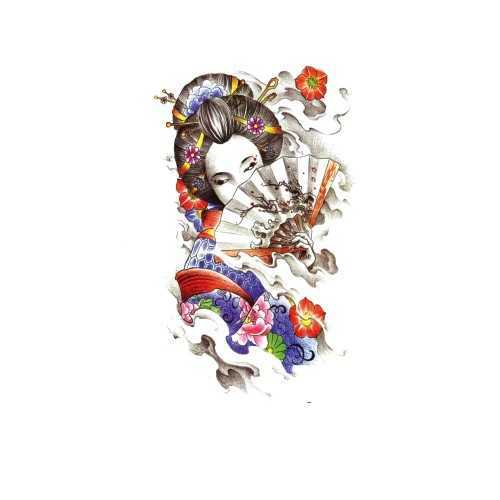 Makeup waterproof Flower arm tattoo sticker geisha mermaid angel beautiful figure half