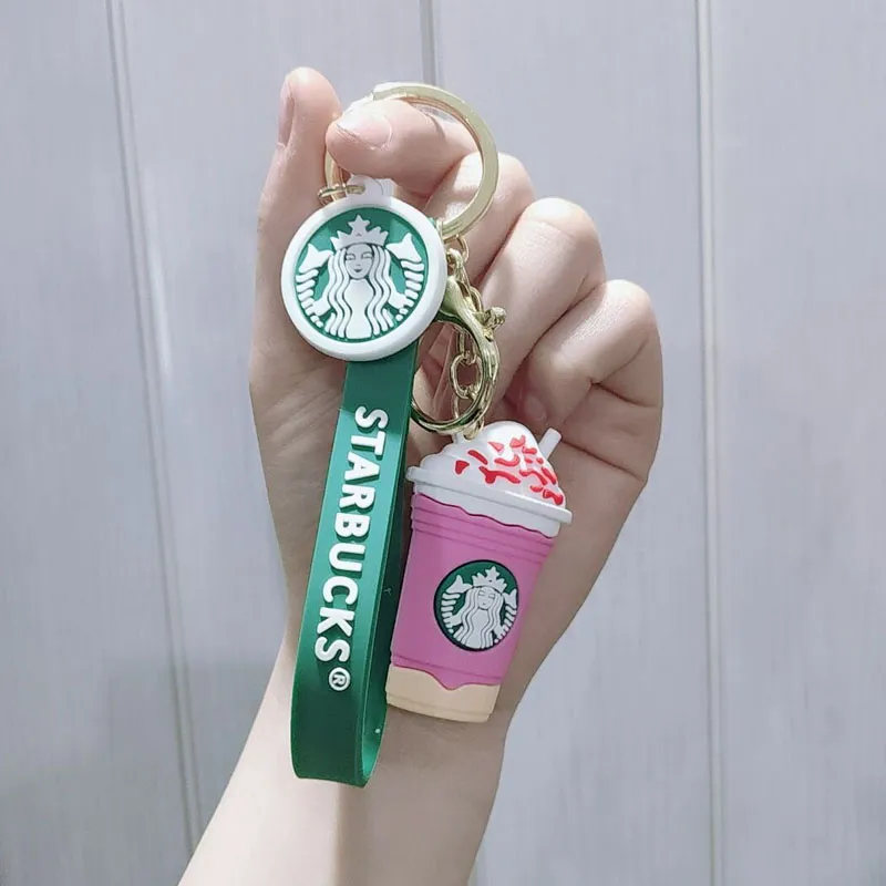 Starbuc Party Favor Cute Coffee Tea Cup Key Chain Couple Bag Keychain Hanging Accessories Shop Small Gift