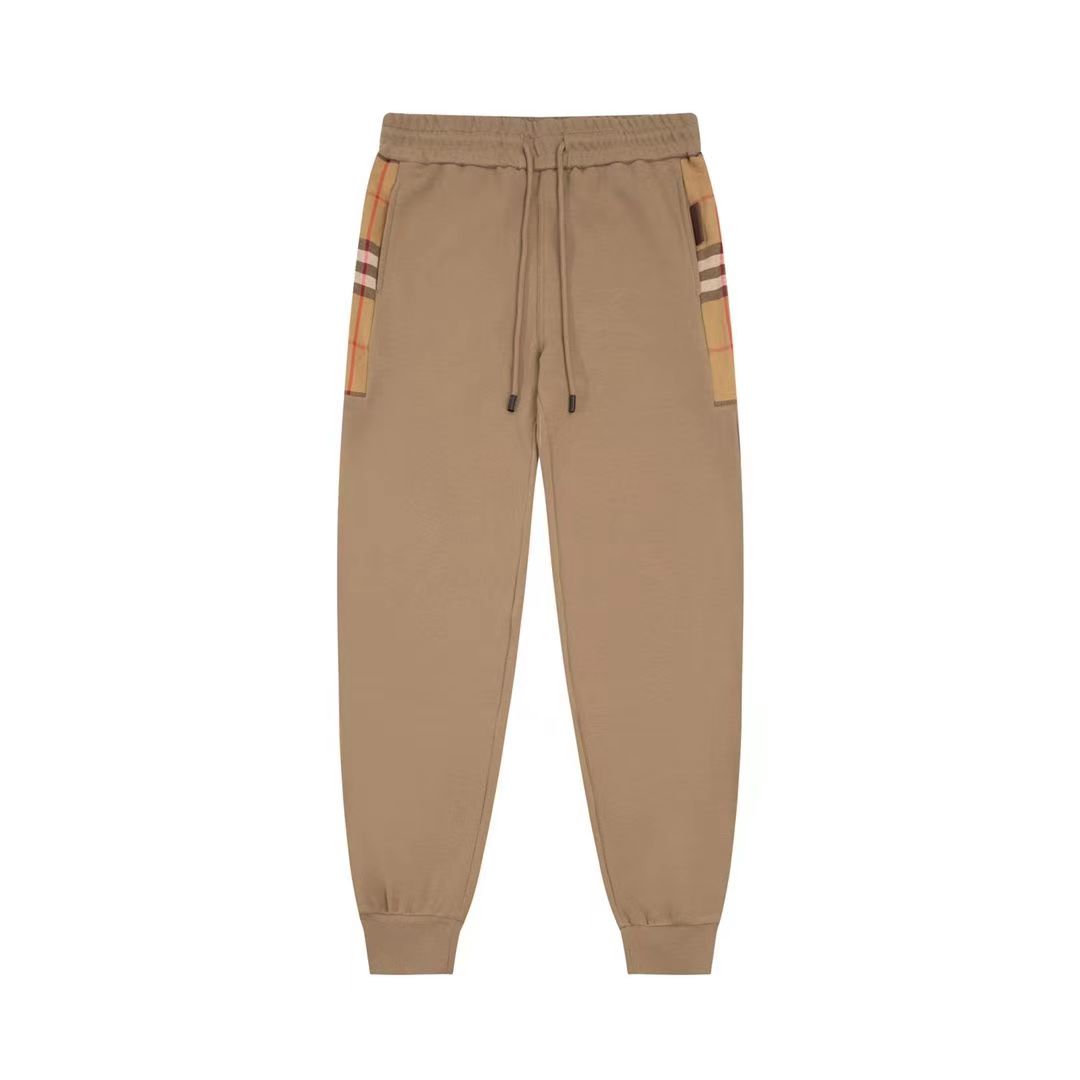 Mens Pants Leisure leggings Panties Checkered sanitary pants with side flower plaid solid color patchwork casual drawstring kangaroo pocket for women