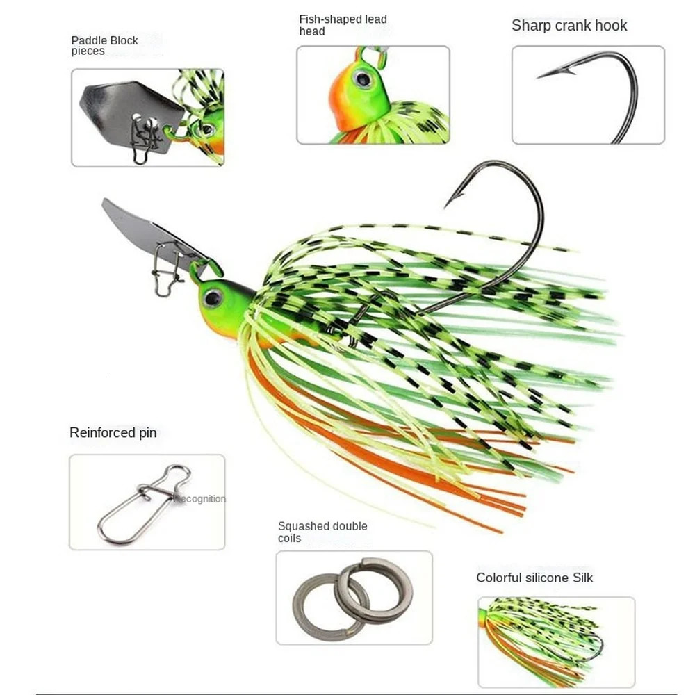 6 Pcsset Crankbait Tackle Fishing Lure Sea Chatterbait Spinnerbait Hard Bait jig Artificial 11g Wobbler For Pike Fish Trolling 240113
