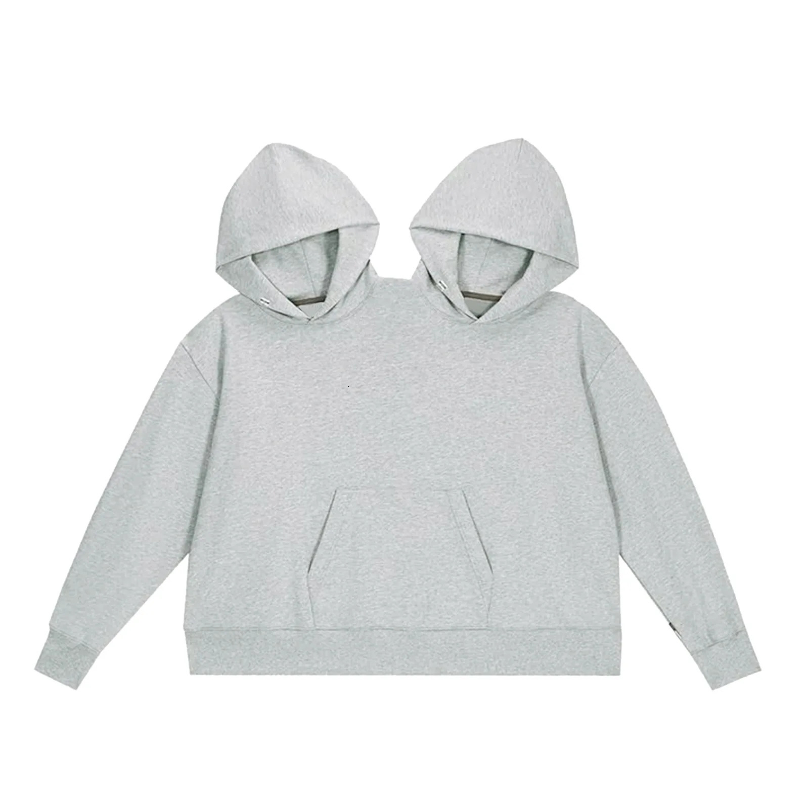 Mens Womens Two Person Ugly Hoodie Intimate Loose Solid Sweatshirt OnePiece Couples Pullover Holiday Party Jumpers Tops 240115