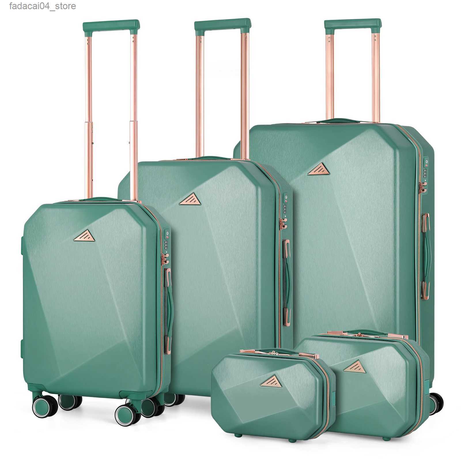 Suitcases Luggage Set 5Pieces Hard Shell Suitcase Set Family Travel Luggage Suit Business Travel Boarding Luggage With TSA Lock Q240115