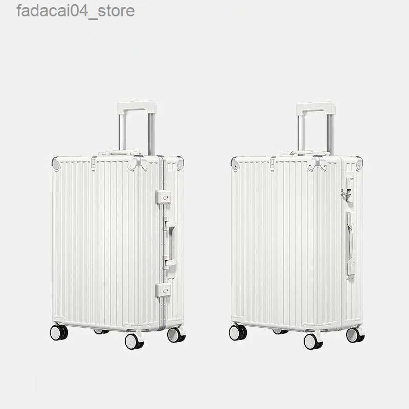 Suitcases Fashion Suitcase Luggage Multifunctional Travel Case 20 22 26 Inch New Password Trolley Box 24 Large Capacity Unisex Suitcases Q240115