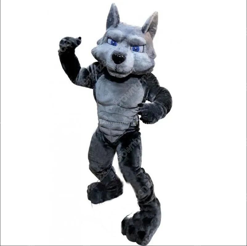 Halloween Power Wolf Mascot Costume Cartoon Character Outfit Suit Xmas Outdoor Party Festival Dress Promotional Advertising Clothings
