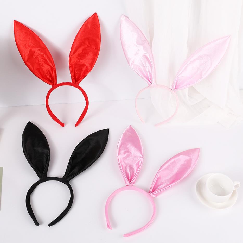 Bunny Ears Headband Sweet Rabbit Headband Satin Bunny Ears for Easter Party Prom Cosplay Costume Accessory