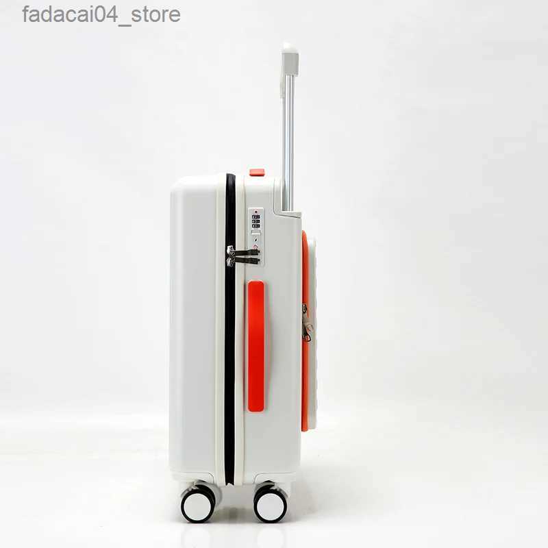 Suitcases Trolley Case for 20/24 inches Universal Wheels Travel Suitcase Rolling Luggage Case Rear Opening Wide Bar Lightweight Luggage Q240115