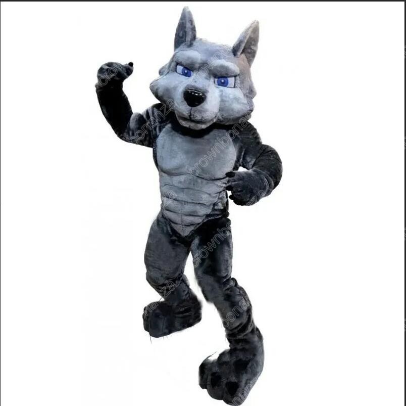 Halloween Power Wolf Mascot Costume Cartoon Character Outfit Suit Xmas Outdoor Party Festival Dress Promotional Advertising Clothings