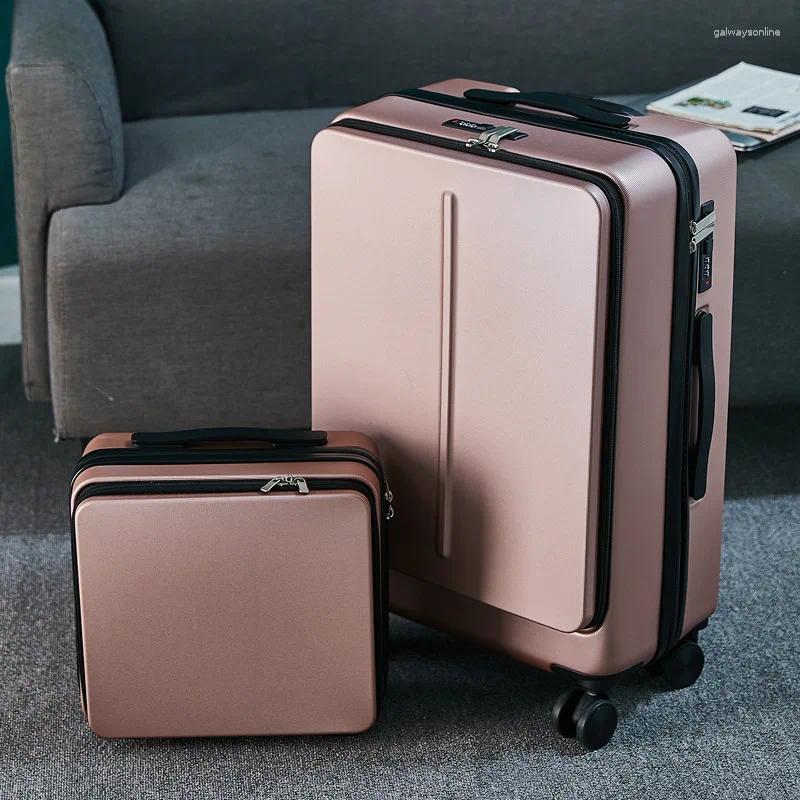 Suitcases 20"24"inch Rolling Luggage With Laptop Bag Business Travel Suit Men Universal Wheel Trolley PC Box