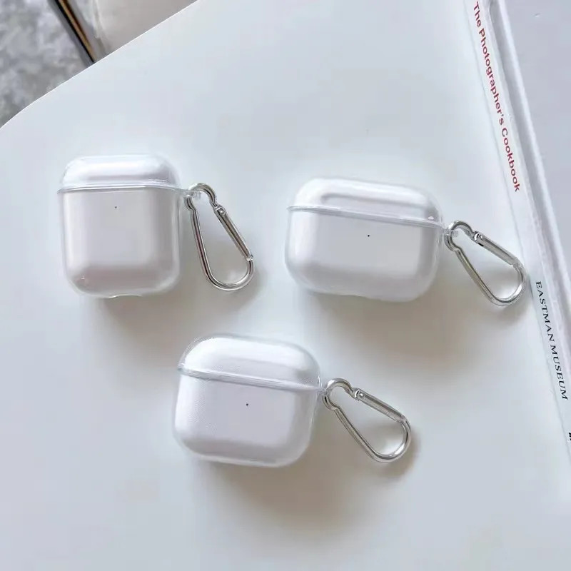 US Germany Inventory Headphone Accessories Solid transparent Silicone Cute Protective Earphone Cover Box Shockproof Case