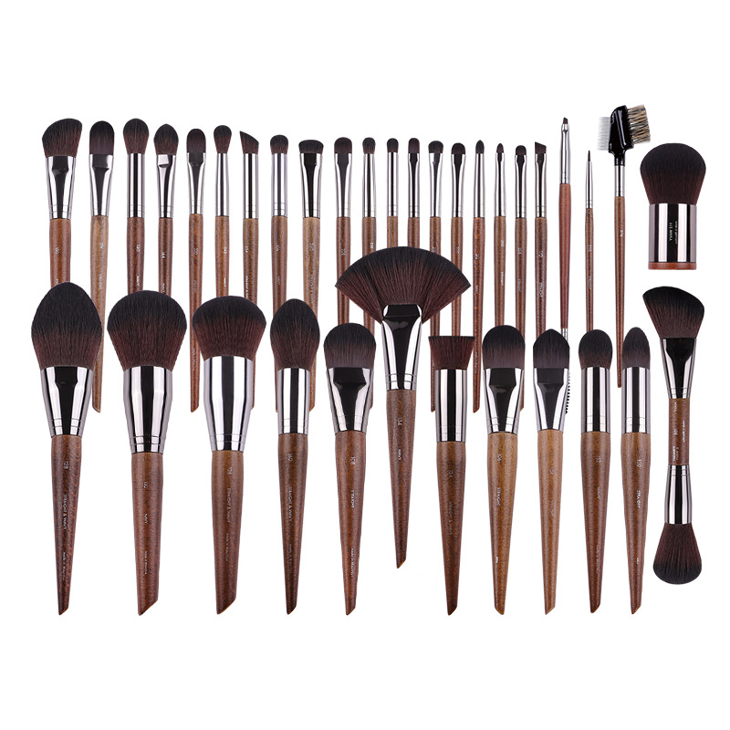 Makeup Brush Set Soft Synthetic Hair Original Wood Handle Profesional Artist's Cosmetic Brushes for Powder Blush Foundation