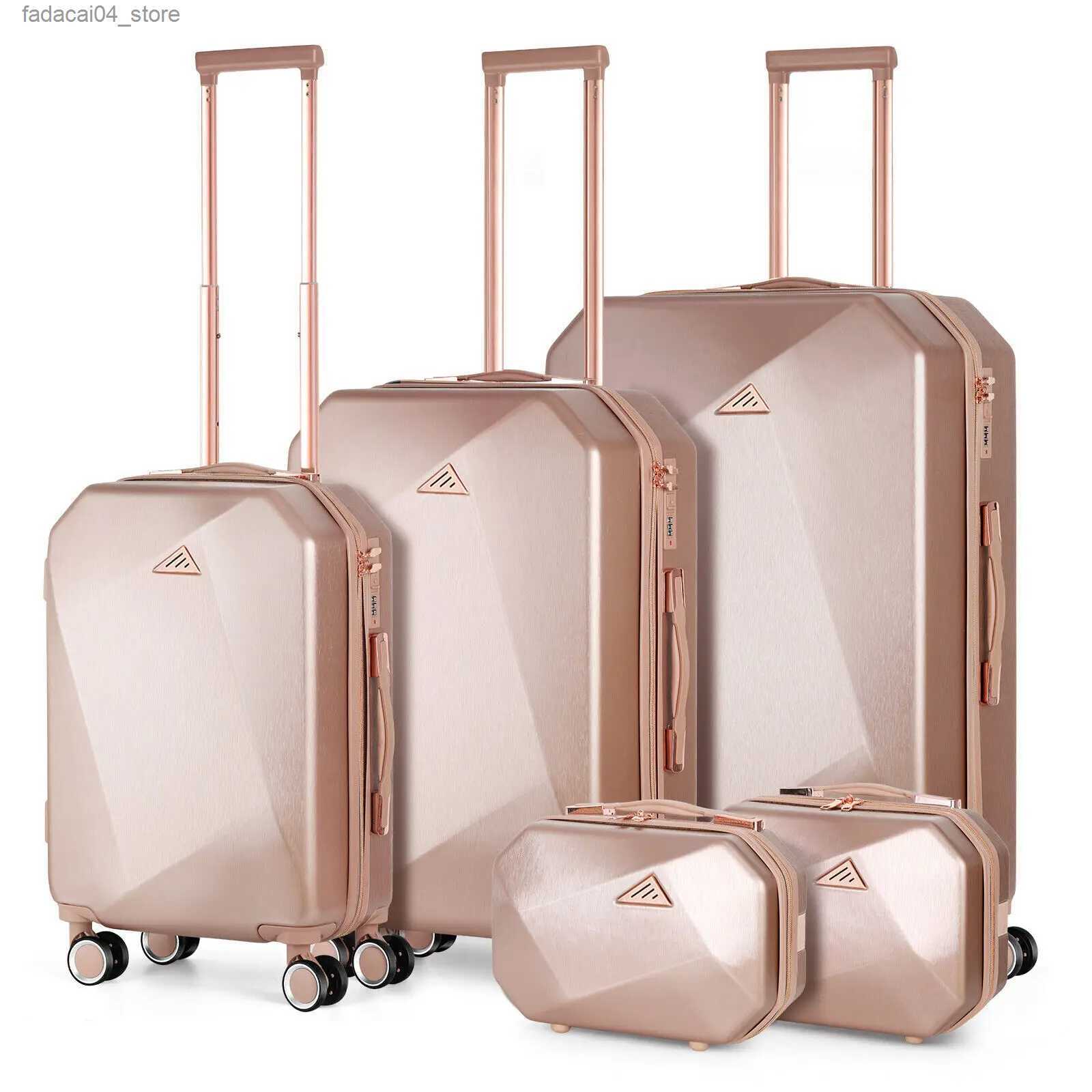 Suitcases Luggage Set 5Pieces Hard Shell Suitcase Set Family Travel Luggage Suit Business Travel Boarding Luggage With TSA Lock Q240115