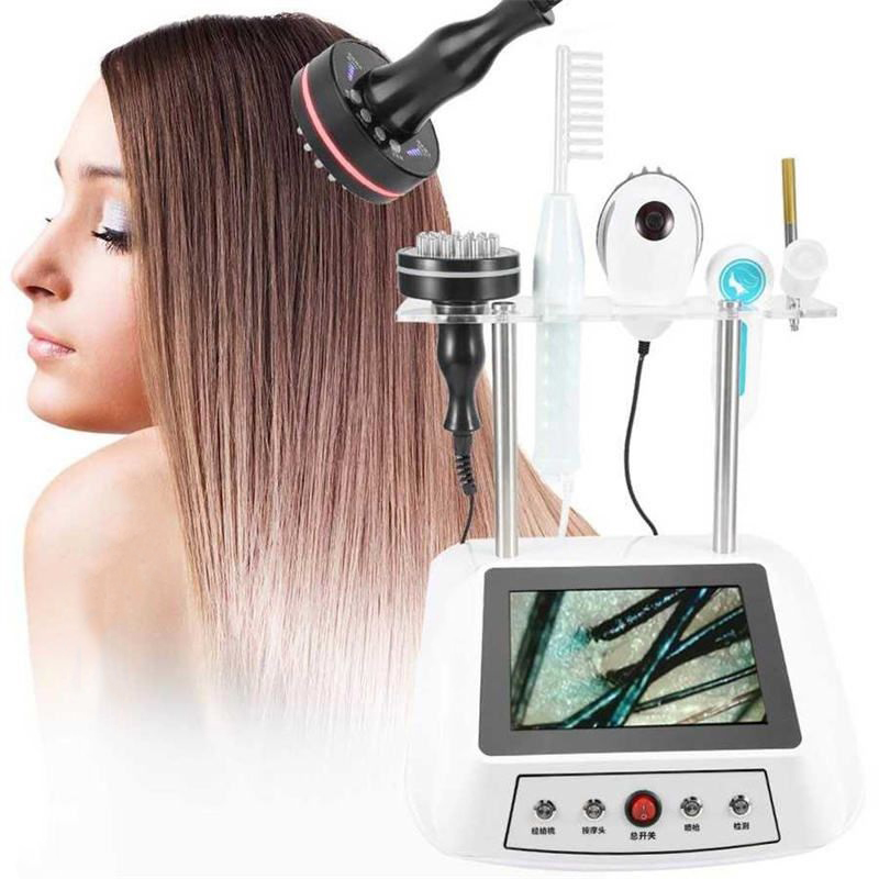 2024 Latest Laser Hair Growth Machine Professional High Frequency Vibration Massage Micro Current Hair Regrowth Machine Hair Growth With Scalp Detecti