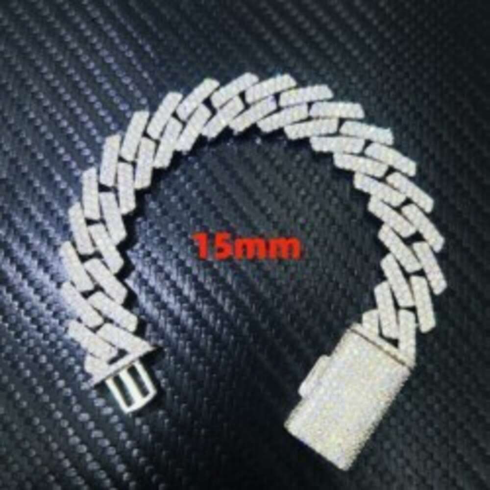 6mm - 12mm Hip Hop Iced Out Jewelry 925 Sterling Silver Vvs Moissanite Necklace Support Custom Sized Cuban Chains