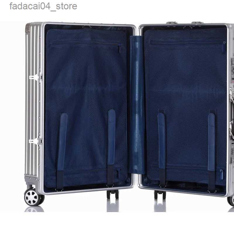 Suitcases Aluminum Magnesium Alloy Large Size Luggage Offers With Wheels Travel Suitcases With Wheels Free Shipping Cabin Fashion Suitcase Q240115