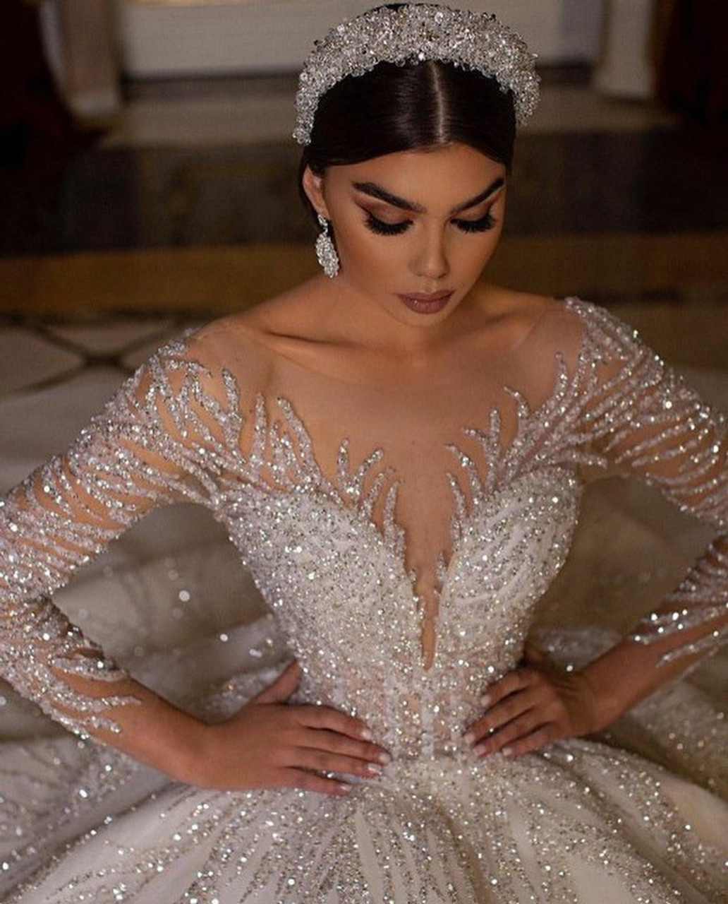 AlonlivnLuxury Floor-Length Ball Gown Wedding Dress