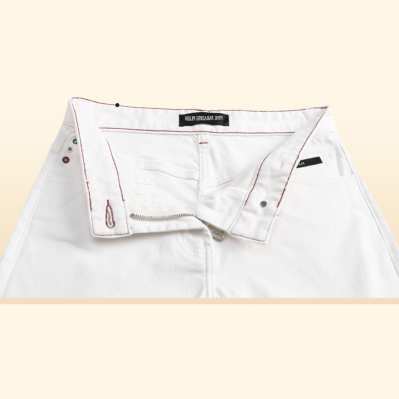 PINK PARADISE Classic Fashion Man Jeans Rock Moto Mens Casual Design Ripped Jeans Distressed Skinny Denim Biker Jeans White 1574921388106