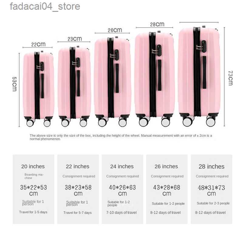 Suitcases 2023 New Fashion Suitcase Lightweight Rolling Luggage Password 2 pcs Suitcase Sets Student Slient Universal Wheel Q240115