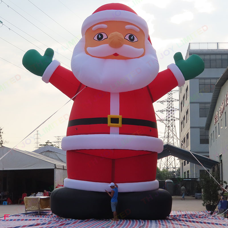 Outdoor Activities Customized Christmas Character Inflatable Lofty Santa Claus 12mH (40ft) With blower Giant Air Blown Santa Model Balloon for sale