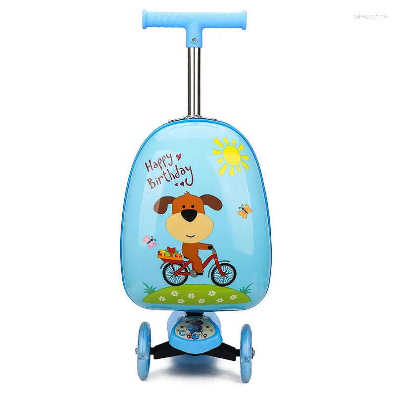 Suitcases Cute Skateboard Suit Scooter Children's Trolley Luggage Box 16 " Boys And Girls Lovely Carry-on Bag Student Travel