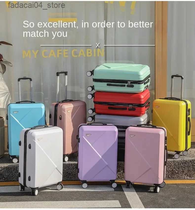 Suitcases 2023 New Fashion Suitcase Lightweight Rolling Luggage Password 2 pcs Suitcase Sets Student Slient Universal Wheel Q240115