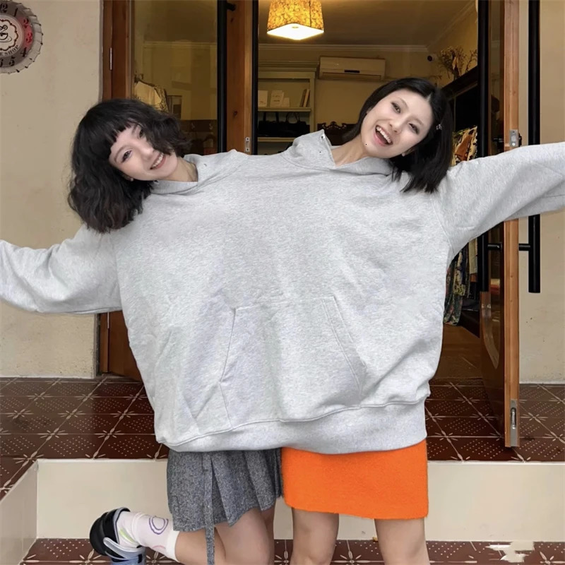 Mens Womens Two Person Ugly Hoodie Intimate Loose Solid Sweatshirt OnePiece Couples Pullover Holiday Party Jumpers Tops 240115