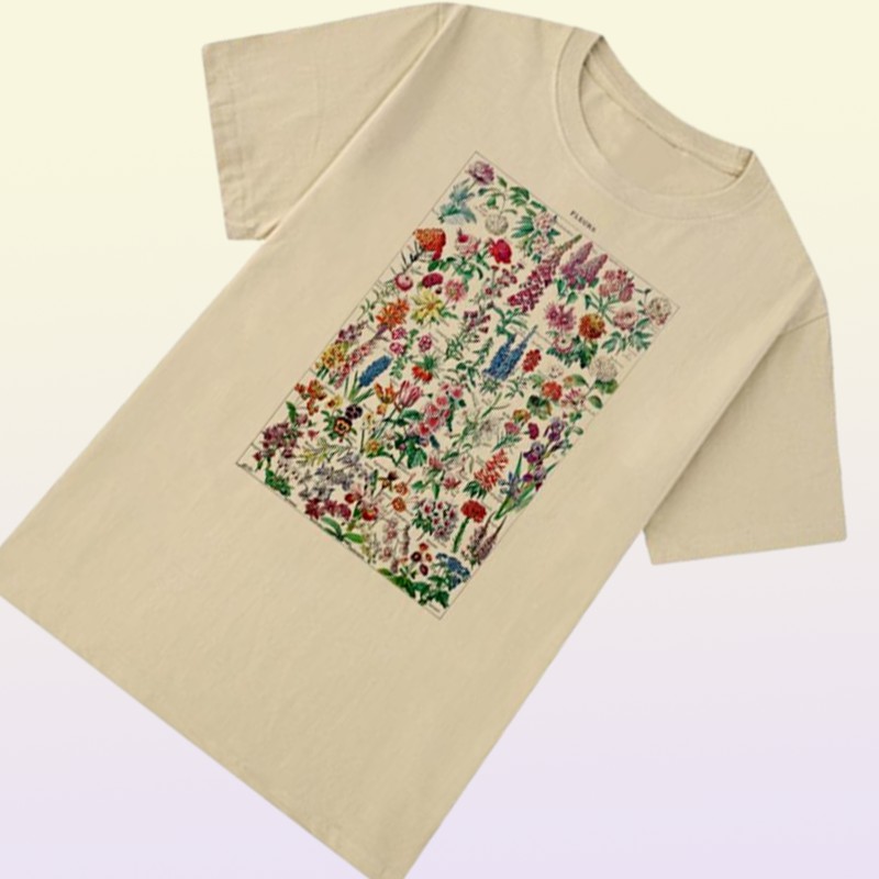 Women039s TShirt Vintage Wild Flower T Shirt Boho Chic Floral Print Women TShirts Cute Ladies Tops Aesthetic Cottagecore Clot5947870