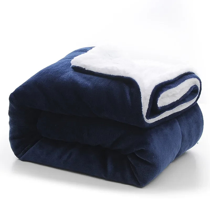 Large Sherpa Fleece Blanket Double Thick Soft Warm Bed Sofa Throw King Size Winter 240115