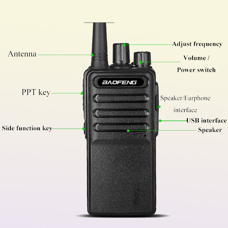 Walkie Talkie Original Baofeng BFC5 8W FM UHF 400470MHz Two Way Radio Outdoor Waterproof 16CH Transceiver CB Interphone