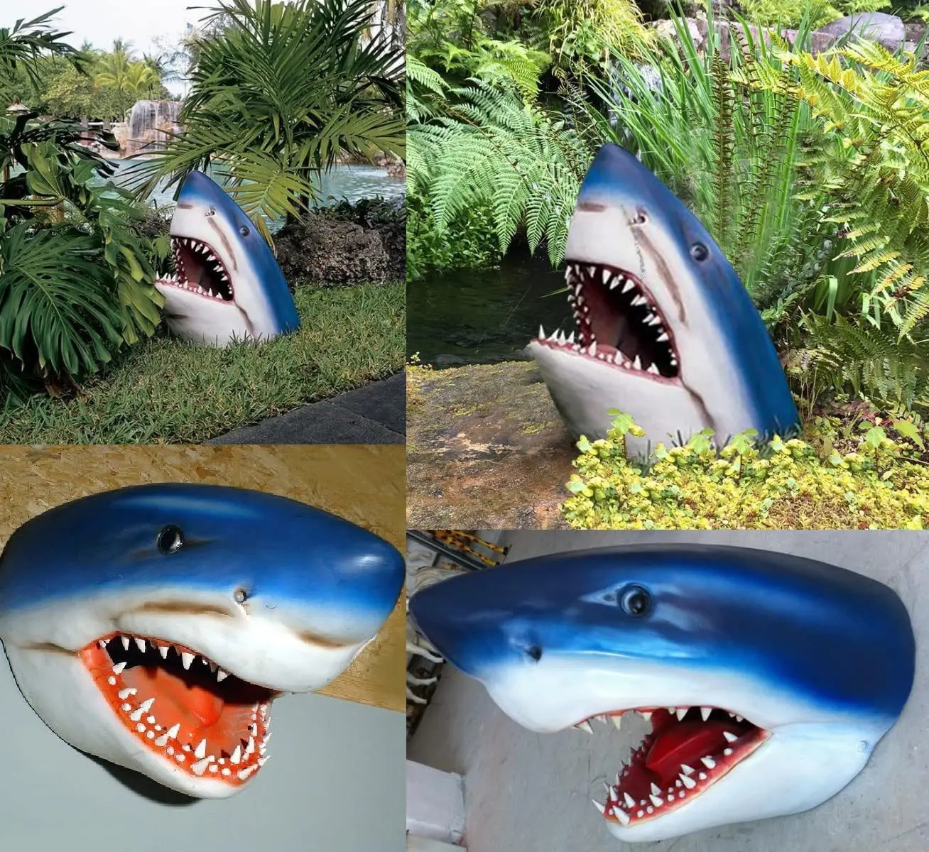 Great White Shark Garden Statue Garden Art Figurine Decoration Resin Home Decor Yard Lawn Sculpture Ocean Animal Craft 240113